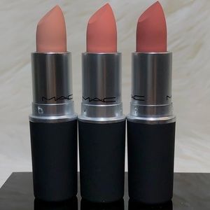 3 PACK NUDE MAC LIPSTICKS